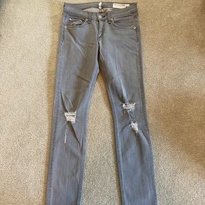 Rag and bone grey destroyed skinnies